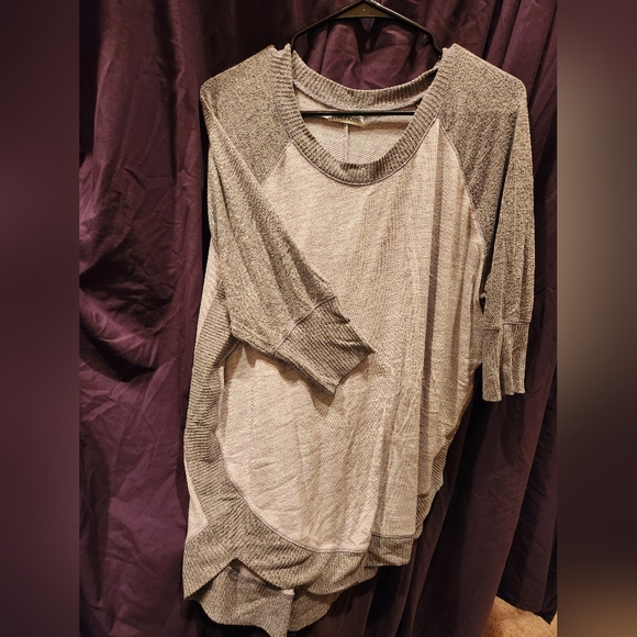 Maurices Tops - Maurices Taupe Two-Tone Knit Pullover - Taupe/Light Taupe